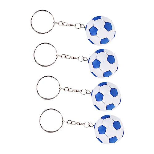 SKISUNO 4Stücke Fußball Schlüsselanhänger Fußball Match Deko Schlüsselring für Fußballfans Party Zubehör und Mitgebsel Aus Hochwertigem PVC und Metall Lebendige von SKISUNO