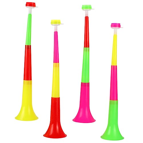 SKISUNO 4Stücke Teleskop für Lustige Ballspiel Noise Maker für Sportveranstaltungen Partys und Anfeuern Robustes Kunststoff Megafon Farben Zufällig von SKISUNO