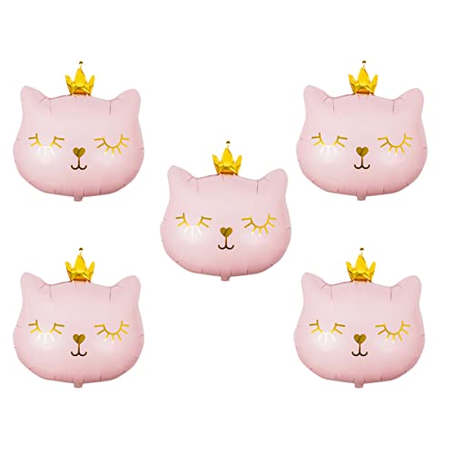 SKISUNO 5 Stück Katzen Folienballons Niedliche Cartoon Tierballons für Geburtstagsfeiern Hochzeiten und Partys Langlebig Deko und Fotorequisiten von SKISUNO