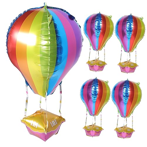 SKISUNO 5 Stück Valentinstag Dekoration Aluminiumfolie Heißluftballon Abschlussfeier Dekorationen Luftballons Heißluftballon Dekor Heißluftballon Klassenzimmer Dekorationen von SKISUNO