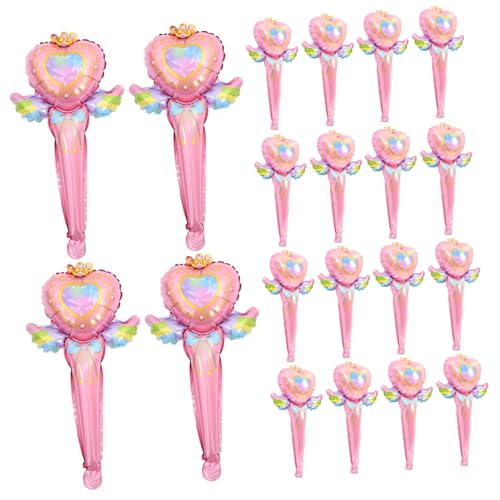 SKISUNO 50 Stück Fairy Wand Foil Ballons Handheld Deko Ballons für Geburtstagsfeiern Hochzeiten und Themenpartys Cartoon Design Stabile und Langlebige Materialien und Auffällige Dekoration von SKISUNO