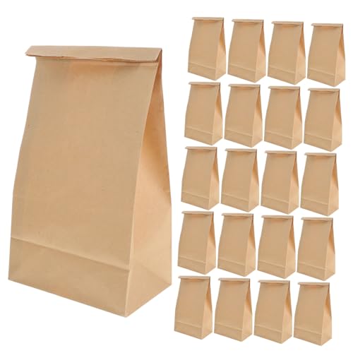 SKISUNO 50Stücke Braune Papiertüten Lebensmittelverpackung für Snacks Süßigkeiten und Hotdogs Fett und Spritzfest für Partys und von SKISUNO