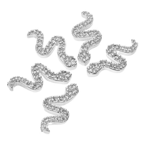 SKISUNO 5Stücke Snake Nail Charms Silber Rhinestones Tierdesign aus Legierung für DIY Nageldesign Einfache Anwendung und Robustes Material für Nagelkunst SKISUNO 5Stücke Snake Nail Charms Silber Rhinestones Tierdesign aus Legierung für DIY Nageldesign Einfache Anwendung und Robustes Material für Nagelkunst von SKISUNO