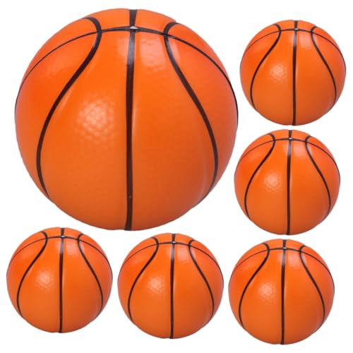 SKISUNO 6 Stück Mini Basketball Stressbälle Schaumstoffbälle für Party Stressabbau für Erwachsene und Sportliebhaber von SKISUNO
