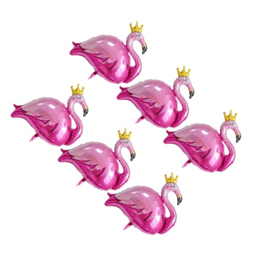 SKISUNO 6 Stück Teiliges Aluminium Flamingo Bunte Hawaii Party Dekoration Robust und Reißfest für Geburtstag Bar und Club Stilvolle Festatmosphäre von SKISUNO