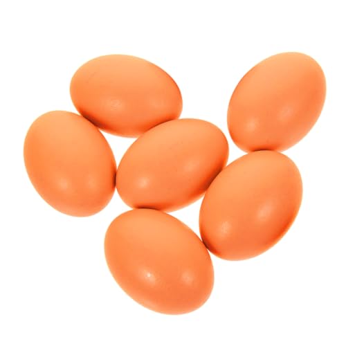 SKISUNO 6 Stück Unvollendete Holzeier, Mini-Ostereier Aus Holz, Künstliche Eier, Ostereier-Ornamente Für Kinder, Zum Selbermachen, Malen, Basteln, Osterdekoration, Orange SKISUNO 6 Stück Unvollendete Holzeier, Mini-Ostereier Aus Holz, Künstliche Eier, Ostereier-Ornamente Für Kinder, Zum Selbermachen, Malen, Basteln, Osterdekoration, Orange von SKISUNO