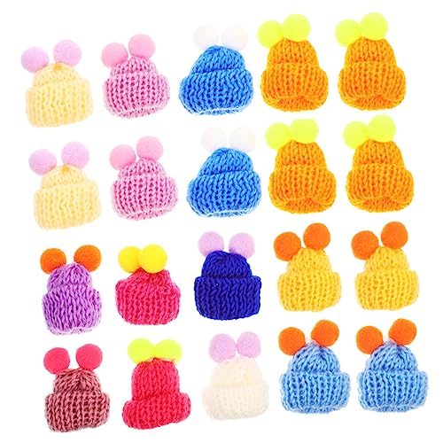 SKISUNO 60Stücke Mini Strickmützen für Puppen Bunte DIY Dekoration Kleine Puppenhüte für Bastelprojekte und für Weihnachts und Heimdekoration von SKISUNO