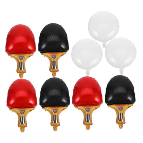 SKISUNO 9 Stück Teiliges Tischtennis Ballon Langlebige Wiederverwendbare Folienballons in Rot Sportdekor für Tennis Party Schnelle Befüllung Geeignet für Indoor und Outdoor Feiern von SKISUNO