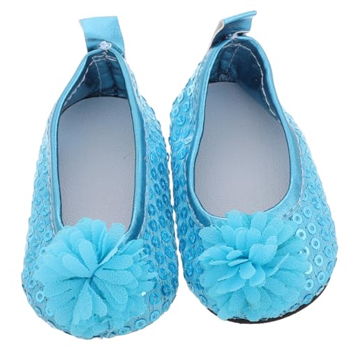 SKISUNO Pailletten Puppenschuhe Mit Blumenmuster Für Kleine Mädchen Puppe Spielzeit Outfit Zubehör Accessoire Prinzessinnenpuppe Kleidung Charakter Garderobe Süßer Schuh von SKISUNO