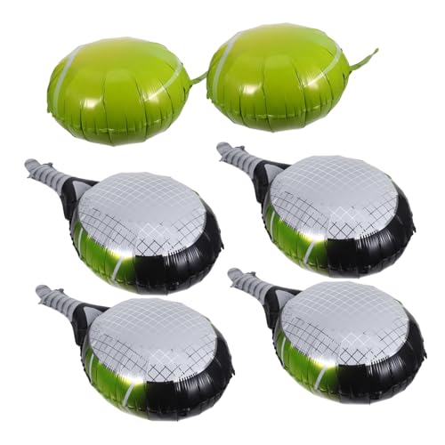 SKISUNO Tennisball und Tennisschläger Folienballons Partydeko für Sport motto Geburtstagsfeier Leicht Aufzuhängende Tennisball Schlägerballons für Innen und Außen Lebendige Atmosphäre von SKISUNO