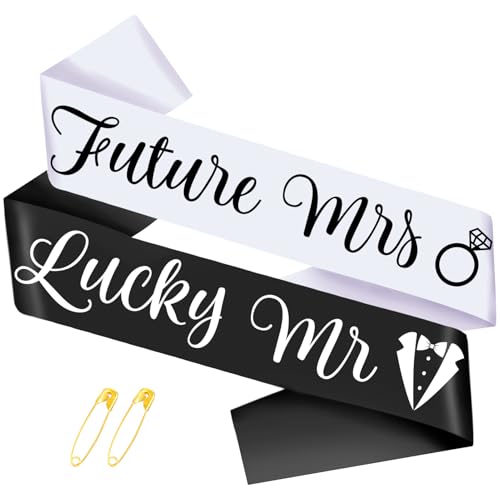 SKJIAYEE Future Mrs & Lucky Mr – Schärpe für zukünftige Braut und zukünftige Bräutigam, lustige Schärpen für Junggesellinnenabschiede und Junggesellenabschiede, für Hochzeit, Brautparty, Party SKJIAYEE Future Mrs & Lucky Mr – Schärpe für zukünftige Braut und zukünftige Bräutigam, lustige Schärpen für Junggesellinnenabschiede und Junggesellenabschiede, für Hochzeit, Brautparty, Party von SKJIAYEE