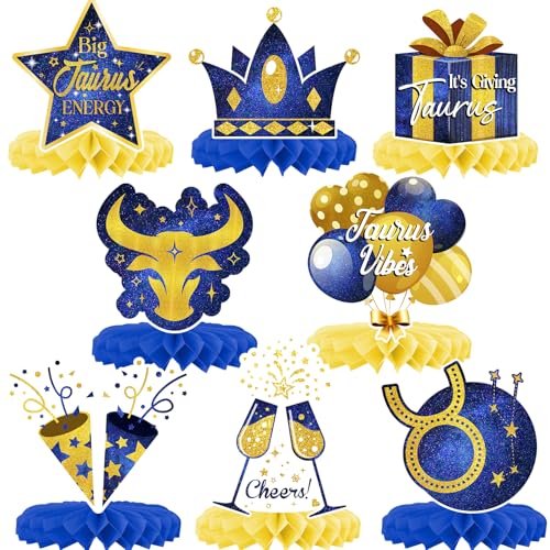 SKJIAYEE Taurus Birthday Honeycomb Centerpieces Party Decorations, Blue Starry Sky Gold Sternzeichen Stier Honeycomb Centerpieces for Horoscope, Astrologie Bday Party Decorations, Ideen, Witze and SKJIAYEE Taurus Birthday Honeycomb Centerpieces Party Decorations, Blue Starry Sky Gold Sternzeichen Stier Honeycomb Centerpieces for Horoscope, Astrologie Bday Party Decorations, Ideen, Witze and von SKJIAYEE