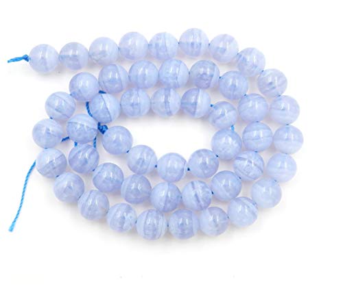 1 Strang natürlicher blauer Spitzen-Achat, Heilstein, 4 mm, kleine runde Perlen, Edelstein-Abstandshalter (89–94 Stück) für Bastelarbeiten, Schmuckherstellung, GE11-4 von SKKIKHYBPO