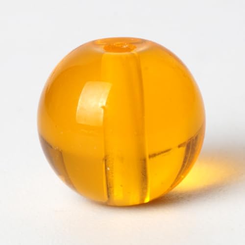 100 Stück 6 mm gelbe Glasperlen rund lose Edelsteine Energieheilungsperlen Lochgröße 1 mm DIY glatte Perlen für Armbänder, Halsketten, Ohrringe, Schmuckherstellung von SKKIKHYBPO