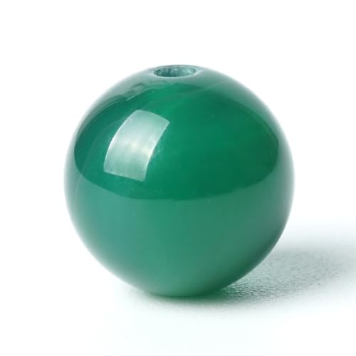 100 Stück Naturstein-Perlen aus grünem Achat, rund, lose Edelsteine, Energieheilperlen, 8 mm, Lochgröße 1 mm, glatte Perlen für Armbänder, Halsketten, Ohrringe, Schmuckherstellung von SKKIKHYBPO