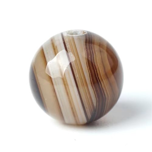 100 Stück Natursteine, 8 mm, Kaffee-gestreifter Achat, rund, lose Edelsteine, Energieheilperlen, 1 mm Lochgröße für selbstgemachte Armbänder, Halsketten, Ohrringe, Schmuckherstellung von SKKIKHYBPO