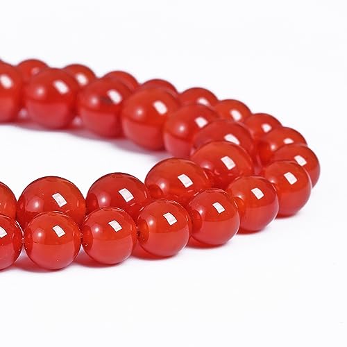 12 mm 32 Stück Naturstein-Perlen aus rotem Achat, lose Perlen für Schmuckherstellung, DIY-Armbänder, Halbedelstein, 1 Strang von SKKIKHYBPO