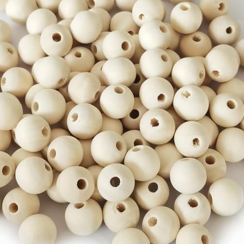 150 Stück 16 mm Holzperlen, unlackiert, rund, lose, natürliche Holzperlen, Abstandshalter, Perlen für DIY, Basteln, Party, Girlanden, Heimdekoration 150 Stück 16 mm Holzperlen, unlackiert, rund, lose, natürliche Holzperlen, Abstandshalter, Perlen für DIY, Basteln, Party, Girlanden, Heimdekoration von SKKIKHYBPO