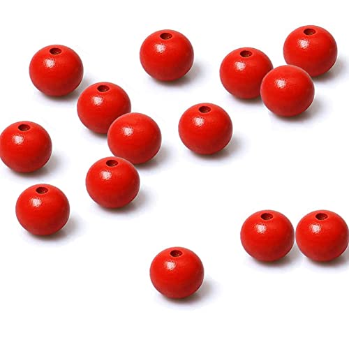 150 Stück 16 mm rote Holzperlen, unlackiert, runde Abstandshalter, Holzperlen für Bastelarbeiten, Girlanden, Bauernhaus-Dekoration, Schmuckherstellung, Armband, Halskette 150 Stück 16 mm rote Holzperlen, unlackiert, runde Abstandshalter, Holzperlen für Bastelarbeiten, Girlanden, Bauernhaus-Dekoration, Schmuckherstellung, Armband, Halskette von SKKIKHYBPO