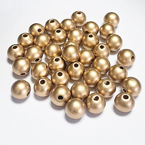 150 Stück goldene Holzperlen, 16 mm, unlackiert, runde Abstandshalter, Holzperlen für Bastelarbeiten, Girlanden, Bauernhaus-Dekor, Schmuck, Armband, Halskette, Weihnachtsfeiertagsdekoration 150 Stück goldene Holzperlen, 16 mm, unlackiert, runde Abstandshalter, Holzperlen für Bastelarbeiten, Girlanden, Bauernhaus-Dekor, Schmuck, Armband, Halskette, Weihnachtsfeiertagsdekoration von SKKIKHYBPO