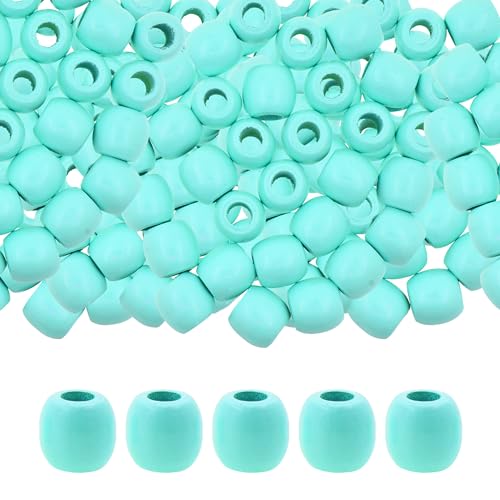 200 Aquamarin-Holzperlen mit großem Loch, für Bastelarbeiten, Makramee, DIY-Schmuck, Zöpfe, Dreadlock-Haarperlen 200 Aquamarin-Holzperlen mit großem Loch, für Bastelarbeiten, Makramee, DIY-Schmuck, Zöpfe, Dreadlock-Haarperlen von SKKIKHYBPO