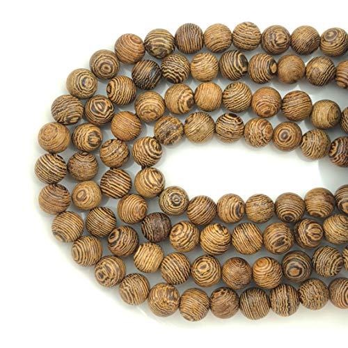 200 Stück 8 mm wunderschöne, natürliche, runde polierte Palisander-Perlen für Schmuckherstellung, DIY, Handarbeit von SKKIKHYBPO