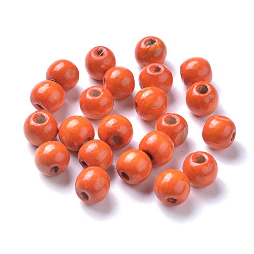 200 Stück natürliche runde Holzperlen, 12 mm, großes Loch, Holzkugeln, Abstandshalter für Heimdekoration, Handwerk, Schmuckherstellung, Loch: 4 mm von SKKIKHYBPO