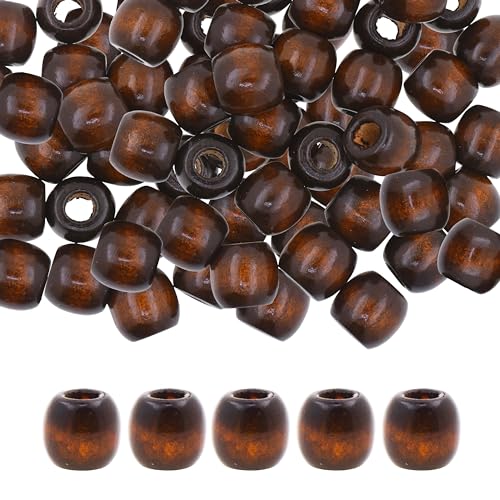 200 dunkelbraune Holzperlen mit großem Loch, für Bastelarbeiten, Makramee, DIY-Schmuck, Zöpfe, Dreadlock-Haarperlen 200 dunkelbraune Holzperlen mit großem Loch, für Bastelarbeiten, Makramee, DIY-Schmuck, Zöpfe, Dreadlock-Haarperlen von SKKIKHYBPO