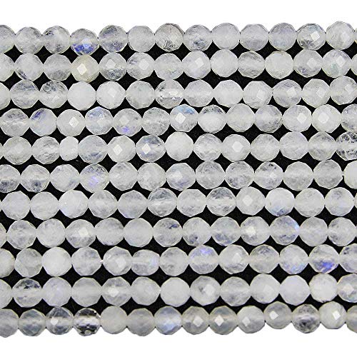 3 mm große, facettierte, natürliche blaue Mondsteinperlen, rund, lose Perlen für Schmuckherstellung, Armband, Halskette von SKKIKHYBPO