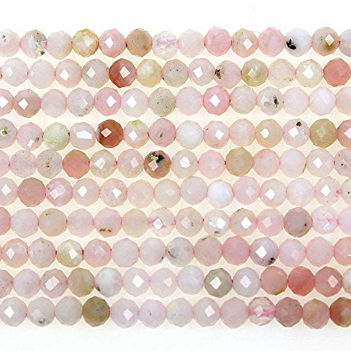 3 mm große, facettierte, natürliche rosa Opal-Perlen, rund, lose Perlen für Schmuckherstellung, Armband, Halskette von SKKIKHYBPO