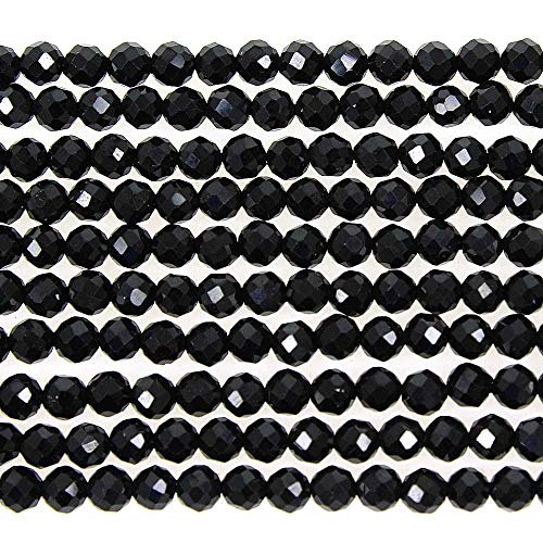 3 mm große, facettierte, natürliche schwarze Spinellperlen, rund, lose Perlen für Schmuckherstellung, Armband, Halskette von SKKIKHYBPO