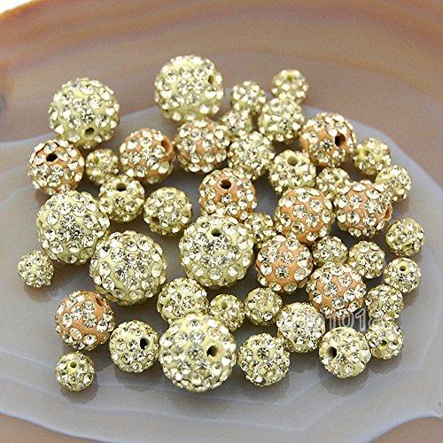 30 Stück hochwertige tschechische Kristall-Strasssteine, rund, 6 mm, 8 mm, 10 mm, 12 mm (10 mm, Jonquil) von SKKIKHYBPO