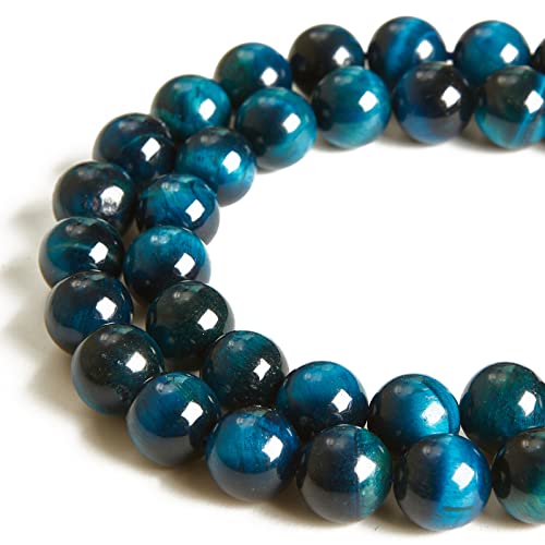 35 Stück 10 mm Aquamarin-Tigeraugen-Perlen, natürlich, rund, lose Perlen für Schmuckherstellung 35 Stück 10 mm Aquamarin-Tigeraugen-Perlen, natürlich, rund, lose Perlen für Schmuckherstellung von SKKIKHYBPO