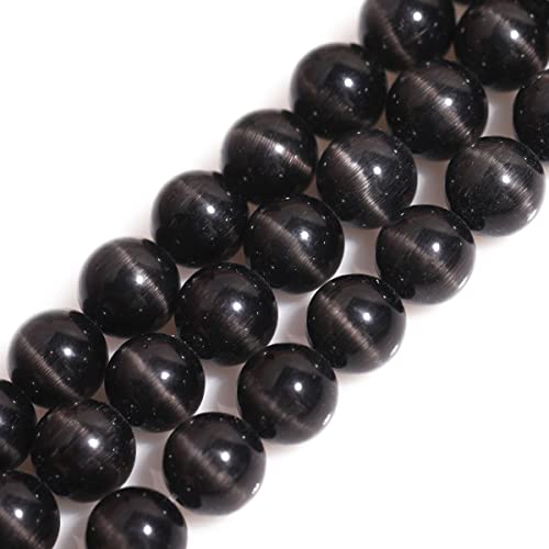 4 mm schwarze Katzenaugen-Steinperlen, Katzenauge, runde Perlen für Schmuckherstellung, Strang, 38,1 cm, Halbedelstein, Bastelbedarf 4 mm schwarze Katzenaugen-Steinperlen, Katzenauge, runde Perlen für Schmuckherstellung, Strang, 38,1 cm, Halbedelstein, Bastelbedarf von SKKIKHYBPO