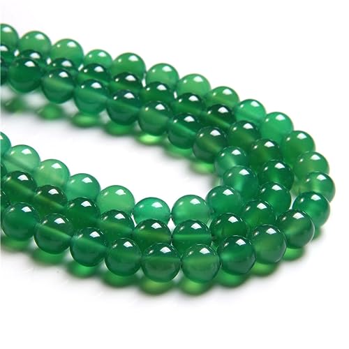 45 Stück 8 mm natürlicher grüner Achat, rund, glatt, lose Abstandshalter, Lochgröße 1 mm, Edelstein, Energieheilung, DIY-Perlen für Armbänder, Halsketten, Schmuckherstellung von SKKIKHYBPO