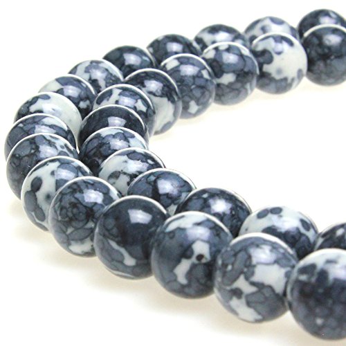 5A glatte runde Regenblumensteine, Perlen, DIY-Armband, Schmuckherstellung, 8 mm, Grauweiß 5A glatte runde Regenblumensteine, Perlen, DIY-Armband, Schmuckherstellung, 8 mm, Grauweiß von SKKIKHYBPO