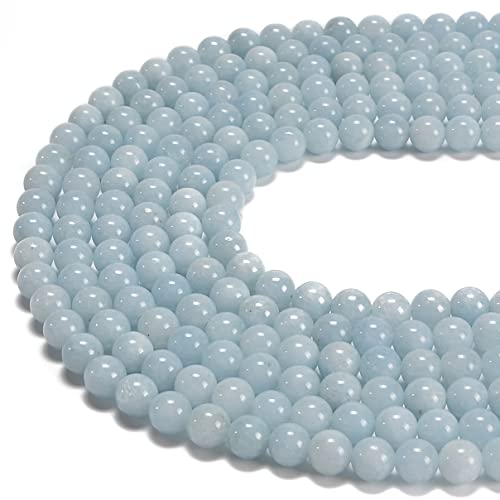 6 mm Aquamarin gefärbte Jade, glatt, rund, natürliche Gematone, lose Perlen für Schmuckherstellung, DIY, 1 Strang, 38,1 cm 6 mm Aquamarin gefärbte Jade, glatt, rund, natürliche Gematone, lose Perlen für Schmuckherstellung, DIY, 1 Strang, 38,1 cm von SKKIKHYBPO
