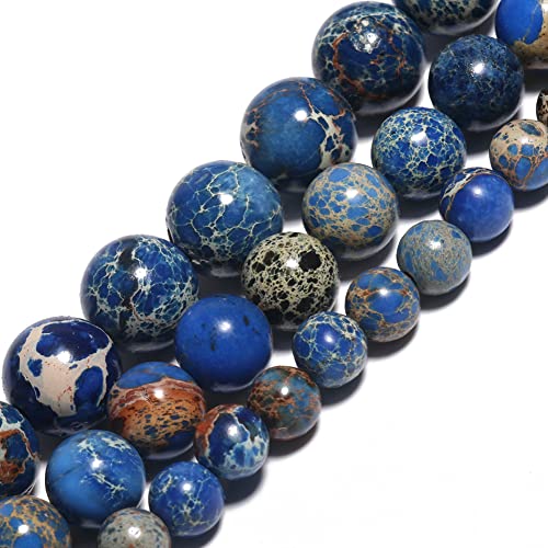 6 mm blaue Sedimentperlen, rund, lose Perlen, Natursteinperlen für Schmuckherstellung 6 mm blaue Sedimentperlen, rund, lose Perlen, Natursteinperlen für Schmuckherstellung von SKKIKHYBPO