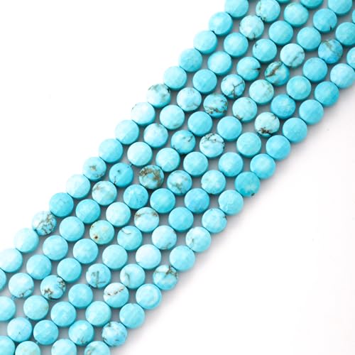 6 mm facettierte natürliche Türkissteinperlen, Münzscheibe, Edelstein-Abstandshalter, Perlen für Schmuckherstellung, DIY, Armband, Halskette von SKKIKHYBPO