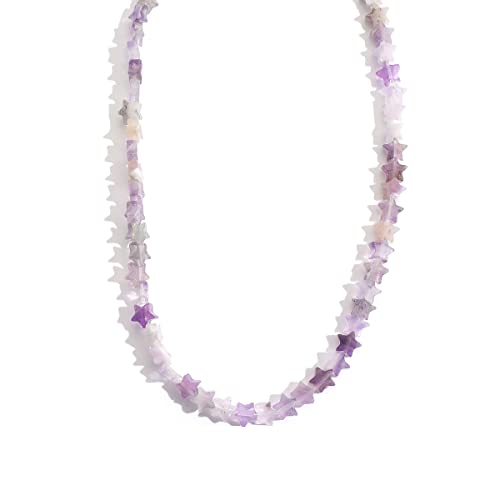 6 mm große Naturstein-Perlen in Sternform, lose Perlen, Handschmeichler, DIY, Muschelperlen für Damen, Schmuckherstellung, Amethyst von SKKIKHYBPO