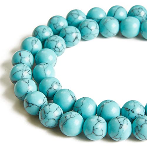 60 Stück 6 mm blaue Türkisperlen natürliche runde lose Perlen für Schmuckherstellung 60 Stück 6 mm blaue Türkisperlen natürliche runde lose Perlen für Schmuckherstellung von SKKIKHYBPO