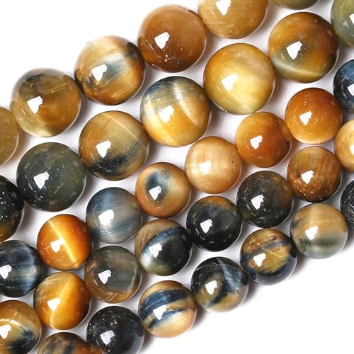 8 mm große, blaue Tigeraugen-Steinperlen, natürlicher Edelstein, rund, lose Perlen für Schmuckherstellung, Armband, Halskette, 90 Stück, 2 Stränge, 81,3 cm 8 mm große, blaue Tigeraugen-Steinperlen, natürlicher Edelstein, rund, lose Perlen für Schmuckherstellung, Armband, Halskette, 90 Stück, 2 Stränge, 81,3 cm von SKKIKHYBPO