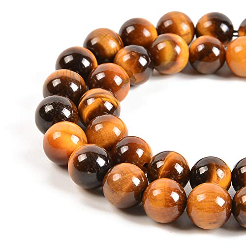90 Stück 4 mm natürliche gelbe Tigerauge-Edelsteine, runde Abstandshalter, lose Steinperlen für Schmuckherstellung, 39,4 cm, 1 Strang (gelbes Tigerauge, 4 mm, 90 Perlen) von SKKIKHYBPO