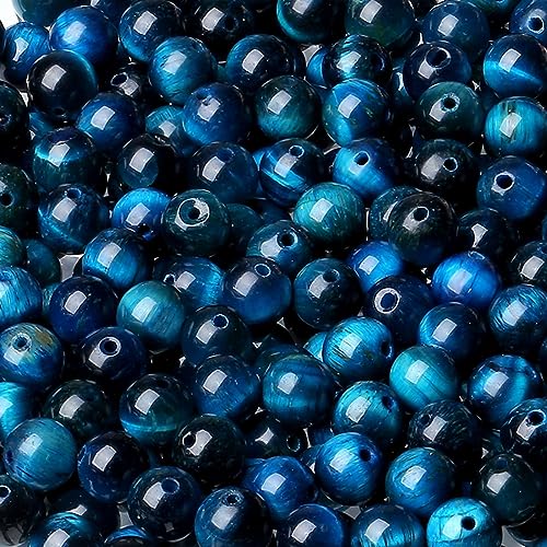 Aquamarin-Tigerauge, 8 mm, runde lose Edelsteinperlen für selbstgemachte Armbänder, Halsketten, Ohrringe, Schmuckherstellung, Polierstein, Perlen, Kristall, 96 Stück, 2 Stränge, 32 Aquamarin-Tigerauge, 8 mm, runde lose Edelsteinperlen für selbstgemachte Armbänder, Halsketten, Ohrringe, Schmuckherstellung, Polierstein, Perlen, Kristall, 96 Stück, 2 Stränge, 32 von SKKIKHYBPO