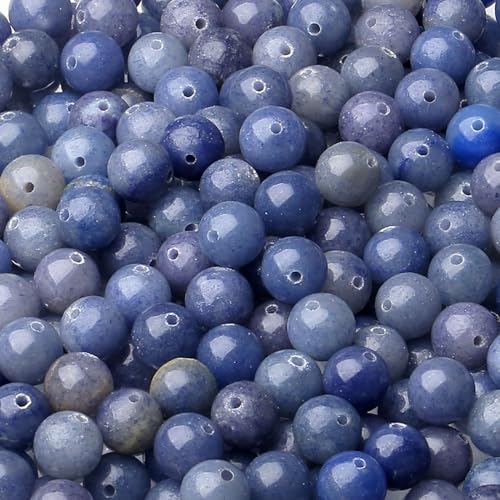 Blauer Aventurin, 8 mm, natürlicher, runder loser Edelstein für selbstgemachte Armbänder, Halsketten, Ohrringe, Schmuckherstellung, Polieren, echte Steine, Perlen, Kristalle, 96 Stück, 2 Stränge, 81,3 Blauer Aventurin, 8 mm, natürlicher, runder loser Edelstein für selbstgemachte Armbänder, Halsketten, Ohrringe, Schmuckherstellung, Polieren, echte Steine, Perlen, Kristalle, 96 Stück, 2 Stränge, 81,3 von SKKIKHYBPO
