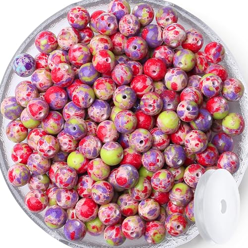 Bunte imperiale Jaspisperlen, 8 mm, rund, lose, grün, lila, rot, Edelsteinperlen für Armband, Perlen, Kristall, Schmuckherstellung, DIY, Halsketten, Ohrringe, 0,8 cm, 60 Stück Bunte imperiale Jaspisperlen, 8 mm, rund, lose, grün, lila, rot, Edelsteinperlen für Armband, Perlen, Kristall, Schmuckherstellung, DIY, Halsketten, Ohrringe, 0,8 cm, 60 Stück von SKKIKHYBPO