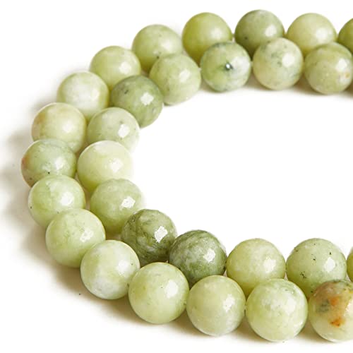 Chinesische Jadeperlen, natürliche Edelsteine, rund, lose Perlen für Schmuckherstellung, 10 mm, 35 Stück von SKKIKHYBPO
