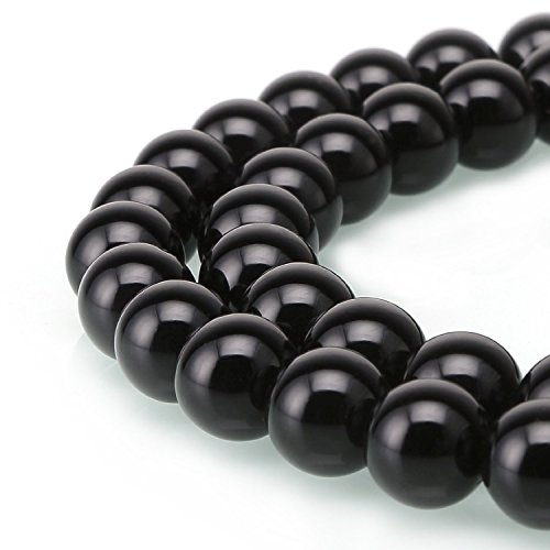 GY24-4 natürliche schwarze Obsidian-Heilsteine, 4 mm, kleine runde Perlen, Abstandshalter (178–188 Stück) für Schmuckherstellung, 2 Stränge von SKKIKHYBPO