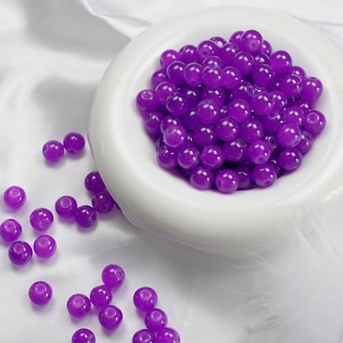Glasperlen, 8 mm Glasperlen für Barcelet und Schmuckherstellung, DIY, Basteln, 145 Stück (lila) von SKKIKHYBPO