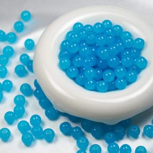 Glasperlen, 8 mm Glasperlen für Barcelet und Schmuckherstellung, DIY Handwerk (Himmelblau), 145 Stück von SKKIKHYBPO
